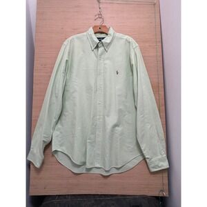 Ralph Lauren Classic Fit Oxford Button Down Shirt Light Green Men Sz 16.5 35/37